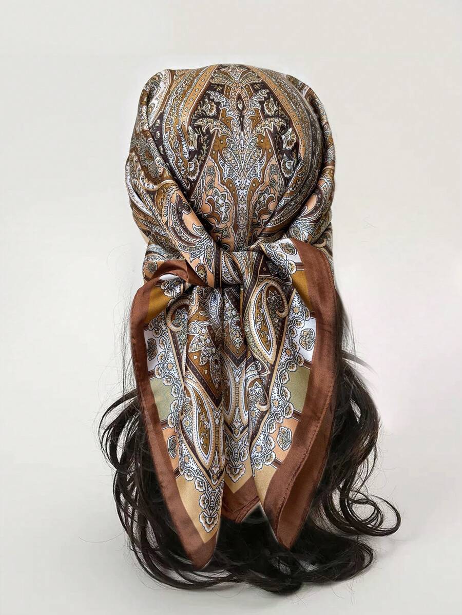 1 Peça Lenço Quadrado de Luxo Feminino para Pescoço, Lenço para Cabelo, Foulard, Faixa de Cabeça, Xales, Lenços, Lenço Bandana, Mulheres