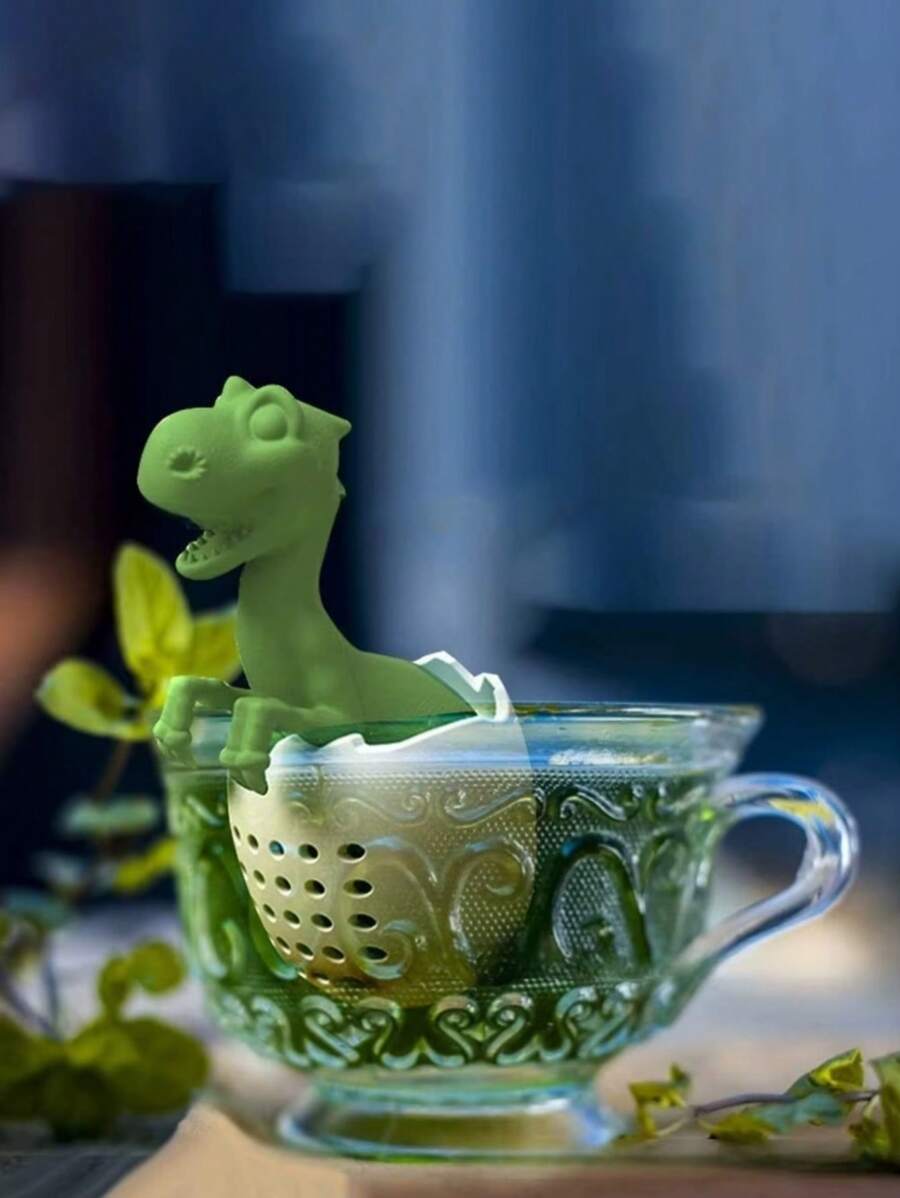 1pc Dinosaur Hatching Egg Silicone Tea Infuser - Reusable Strainer For Loose Tea/Herbs (3.8x2.4in), Whimsical Kitchen Decor & Practical Gift For Tea Lovers/Office Workers/Campers Back To School
