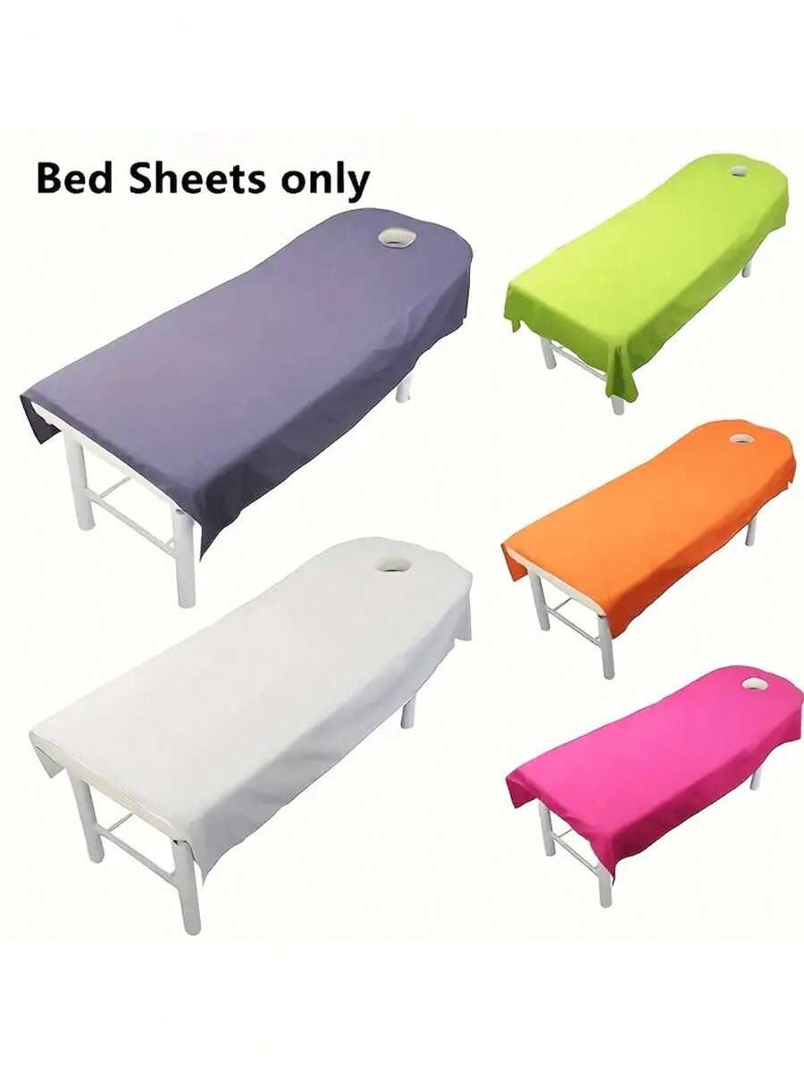 Housse de table de massage spa haut de gamme – Drap de lit durable et facile à nettoyer, avec trou pour le visage, élastique pour les cliniques de beauté (taille : 75 cm x 190 cm)