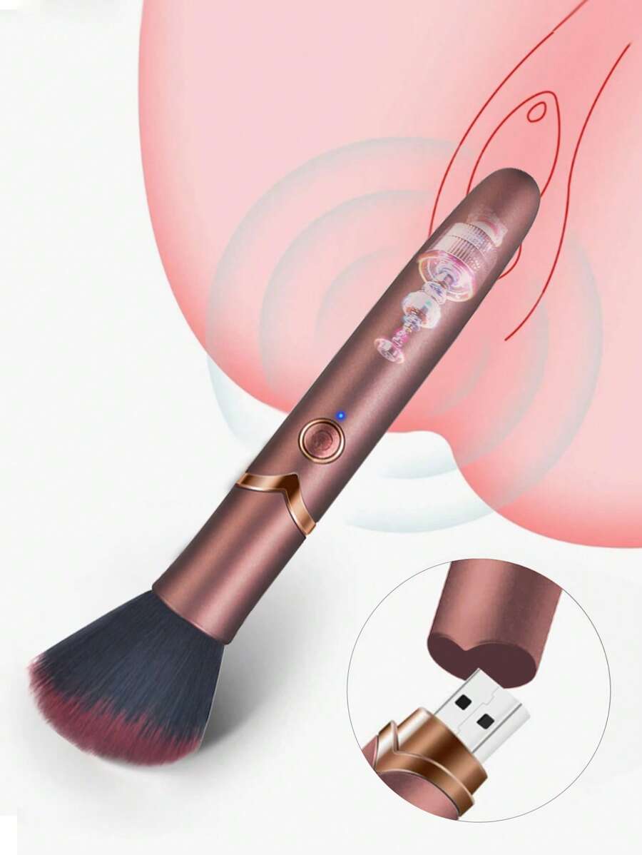 2 In 1 Makeup Brush And Vibrator, Detachable Bullet Vibrator Adult Toys Nipple G Spot Clit Vibrater, Mini Nipple Discreet Vibrators Sexual Pleasure Tools For Women Couples Sex Toys
