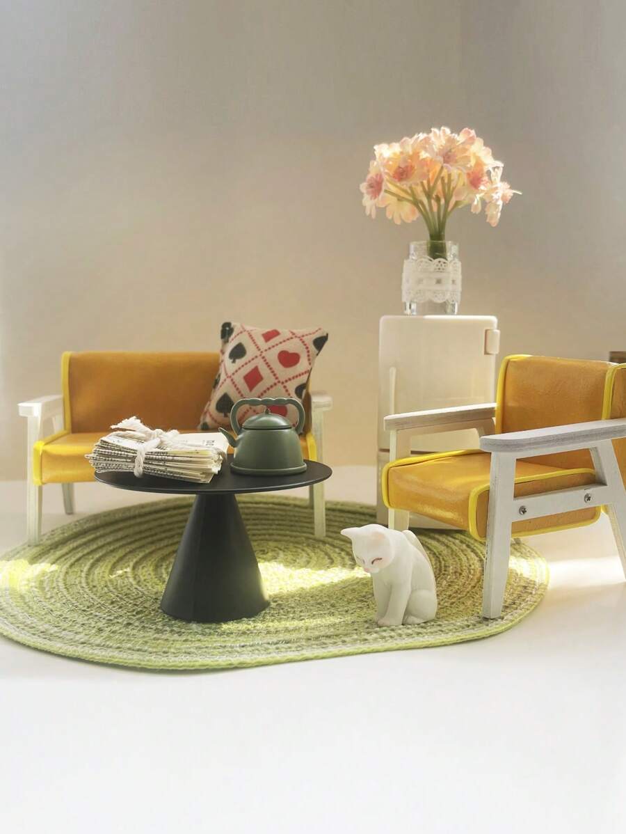 Juego de 1/2/3/5 piezas de accesorios en miniatura para casa de muñecas: muebles realistas, alfombra, gato decorativo, pintura clásica y decoración del hogar para crear una cómoda y elegante morada en miniatura. (Los productos en miniatura pueden tener pequeños defectos dentro de lo normal que no afectan el efecto general. Los compradores preocupados deben comprar con precaución.)