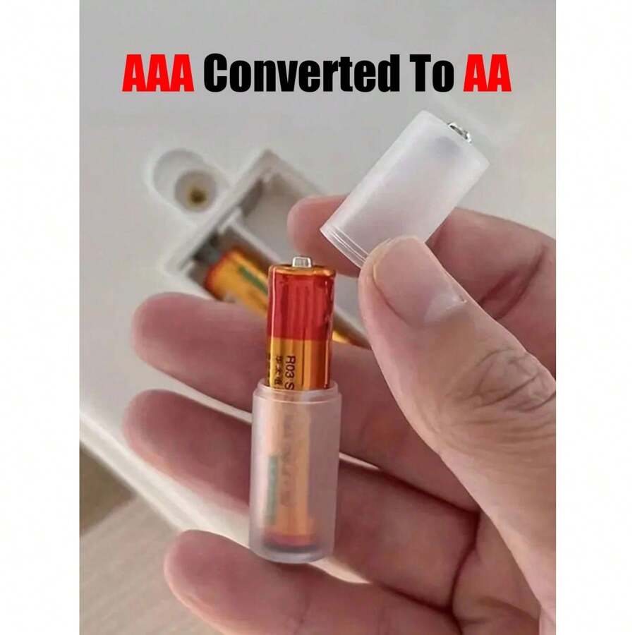 2 à 4 pièces Adaptateur de pile AAA à AA en plastique haute résistance, convertisseur d'ions lithium, manchon de pile portable, boîte de commutation et étui de rangement