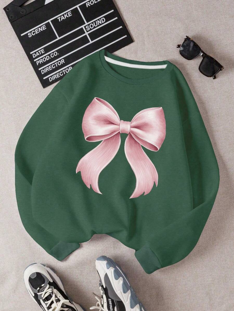 Delicate Pink Bow Women's Fashion Sweatshirts