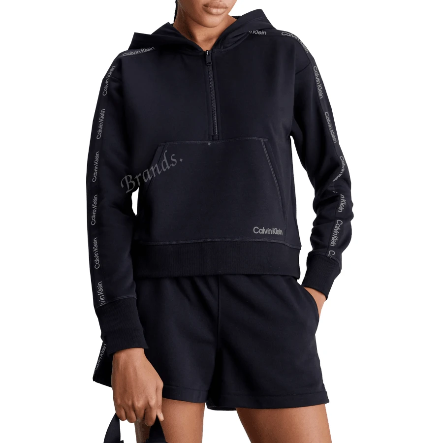 Calvin Klein Felpa con cappuccio e mezza chiusura lampo