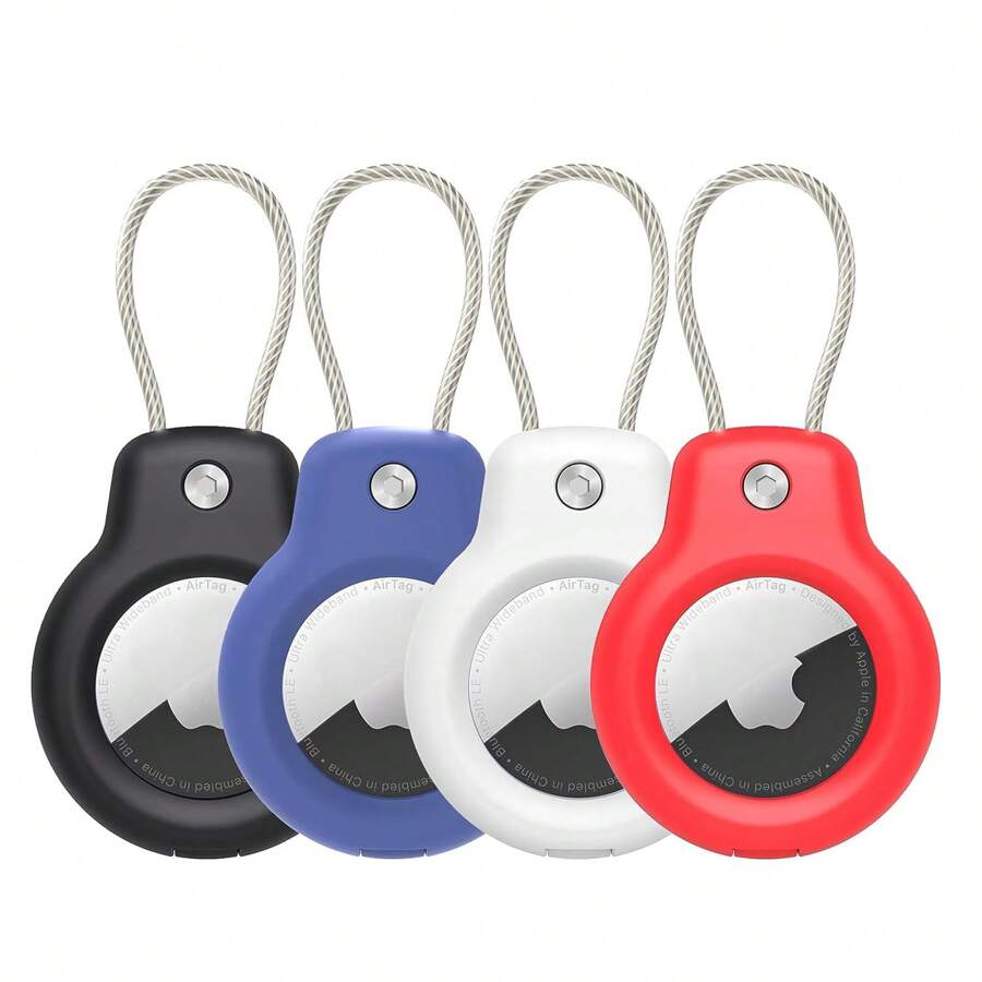 Airtag Schutzhülle, PC Hartschale Sicherheitsverriegelung Metalldraht, Apple GPS Anti-Verlust-Gerätemarke für Tasche Haustier Box Lokalisierungs-Schutzhülle