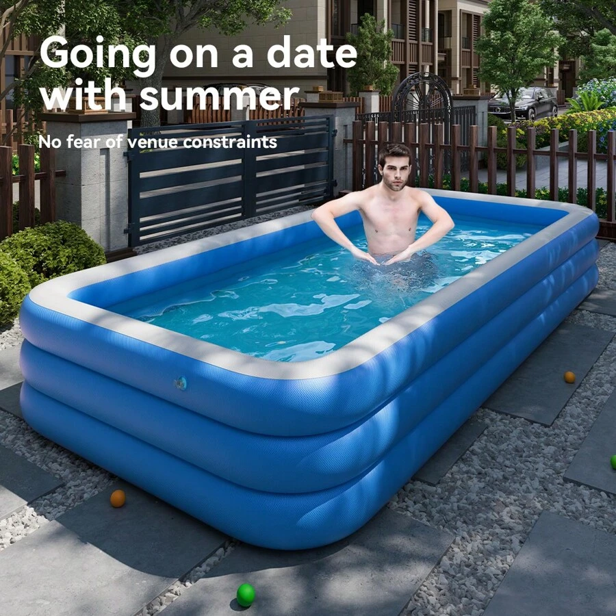 Large Summer Water Entertainment Pool With Ball Pit, Multi-Function Outdoor Portable Pool, Durable PVC, Foldable Home Party Pool