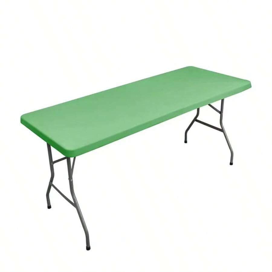 Stretch Elastic Tablecloth Half-Cover Table Skirt, Simple Solid Color, Washable For Outdoor Use, Customizable, Thickened Milk Silk