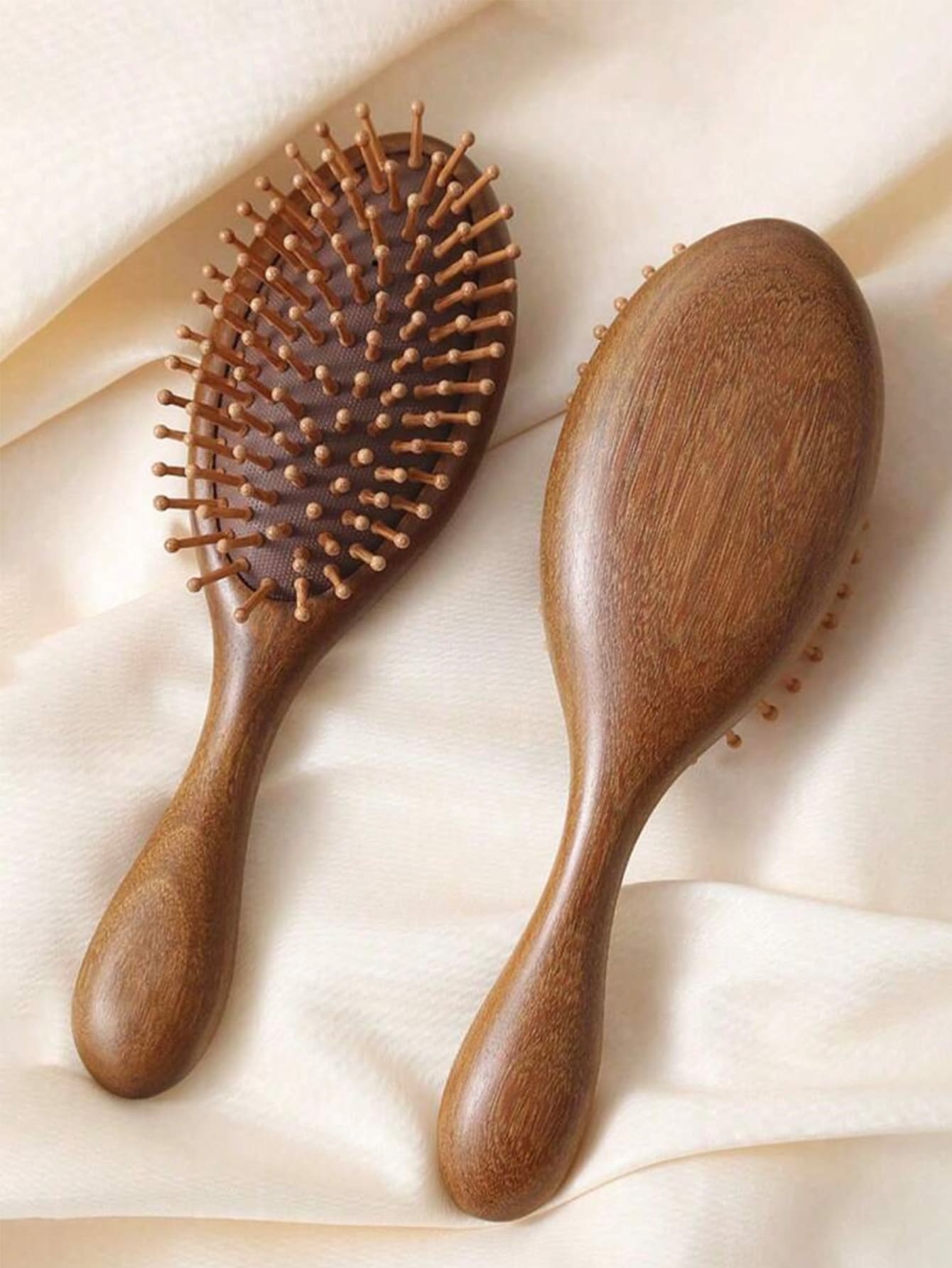 1pc Paddle Brush Sandalwood Massage Comb Anti-Static, Non-Knotted Hair Oval Natural Sandalwood Air Cushion Massage Comb Specially For Women Long Hair Meridian Comb Large Plate Comb Home
