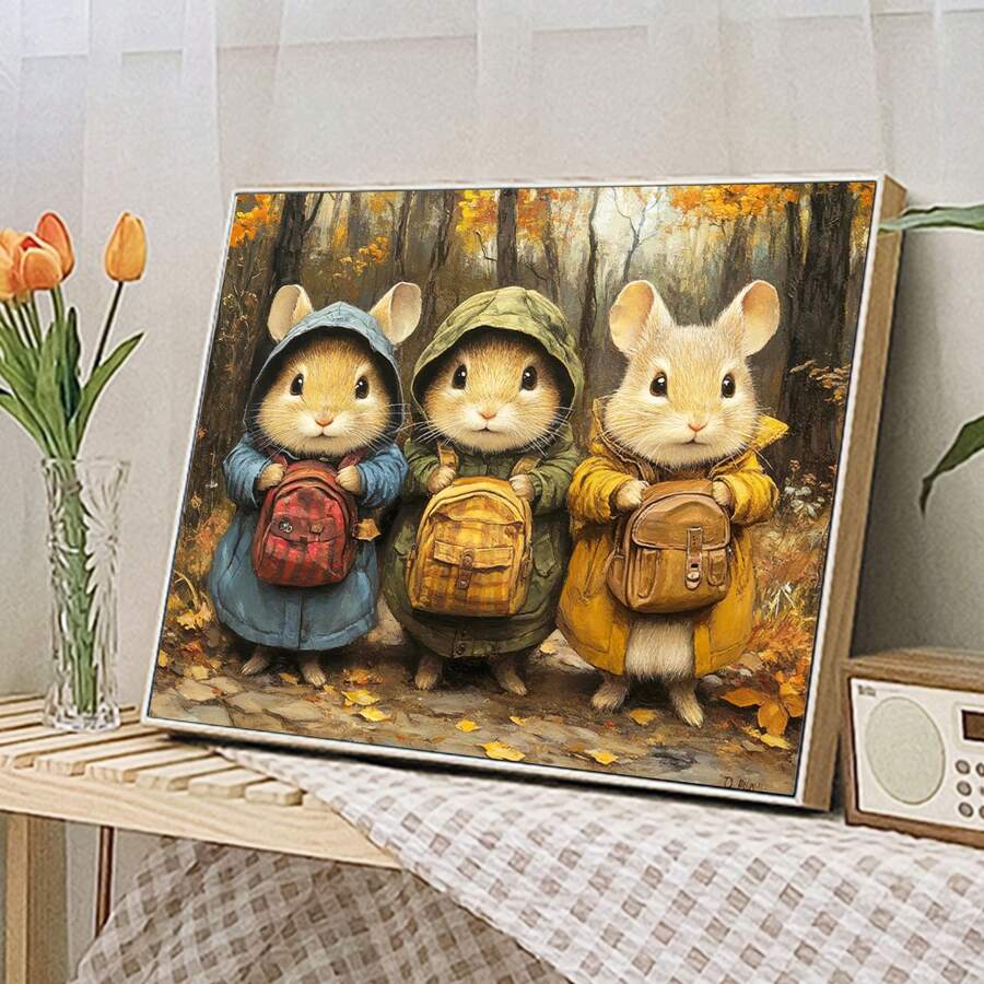 عدة الرسم بالأرقام للمبتدئين البالغين - قماش مقاس 20*16 بوصة. رسم وتلوين باستخدام 3 فُرش دهان وألوان صبغية ملونة. لوحة زيتية بأسلوب القصص الخيالية.