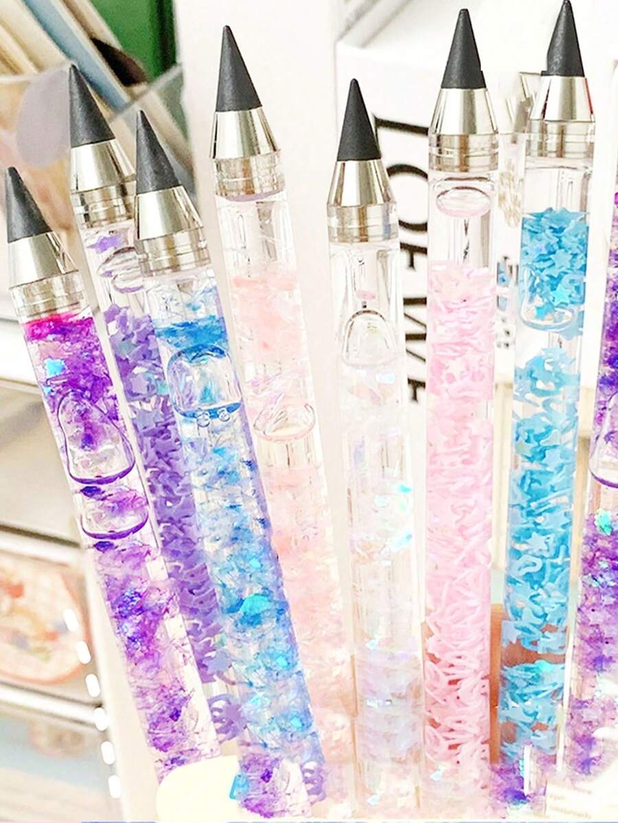 1pc Random Color Automatic Refillable Mechanical Pencil, Endless Graphite Leads, No Sharpening Needed Back To School