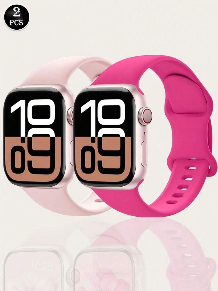 2 Packs Unisex Silicone Watch Replacement Strap Suitable For The New Apple S10 Watch Strip Silicone Apple Strap Compatible With Apple Watch Ultra/SE/8/7/6/5/4/3/2/1, Mother's Day, Valentine's Day, Father's Day. Gift