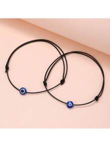 ZJ7768-2 Stück schwarzes Augenarmband