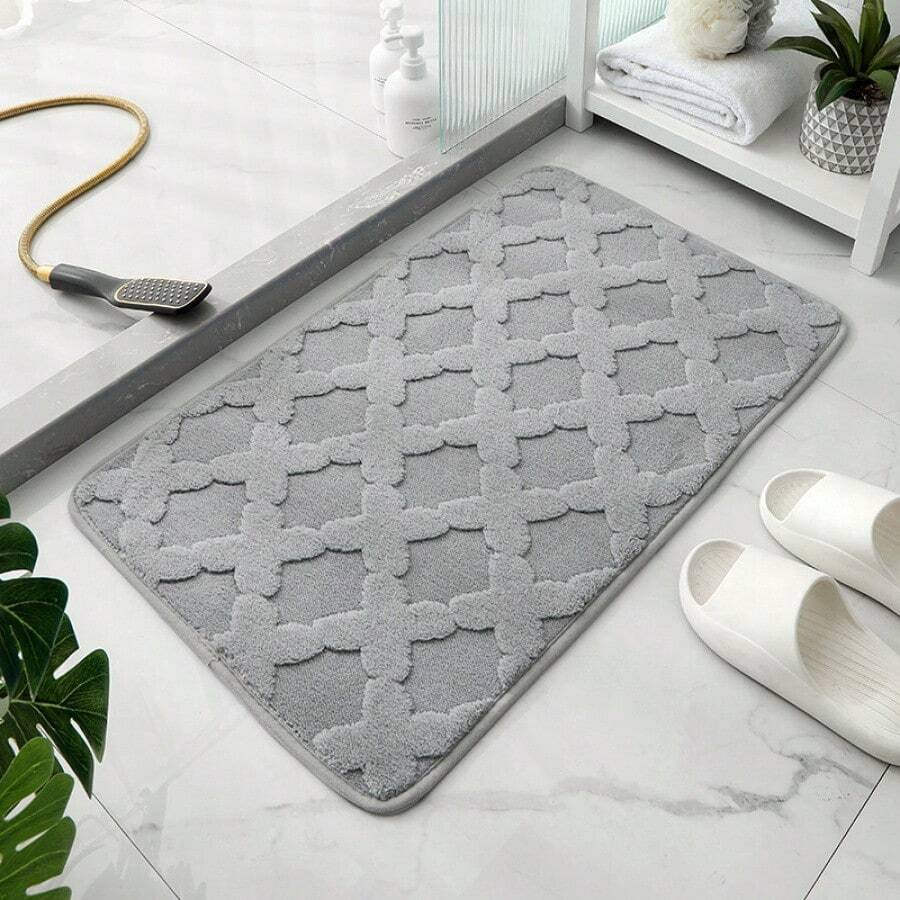 Faux Cashmere Bathroom Bedroom Toilet Door Mat Water Absorbing Anti-Slip Floor Mat For Home