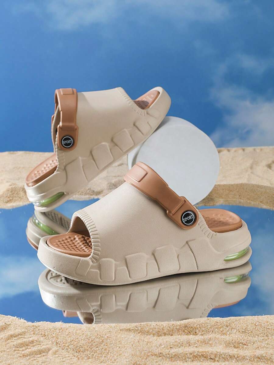 Kids Thick Sole Anti-Slip Fashionable Versatile Beach Sandals, Breathable Lightweight Slip-On Sandals For Boys, Toddler/Little/Big Kids