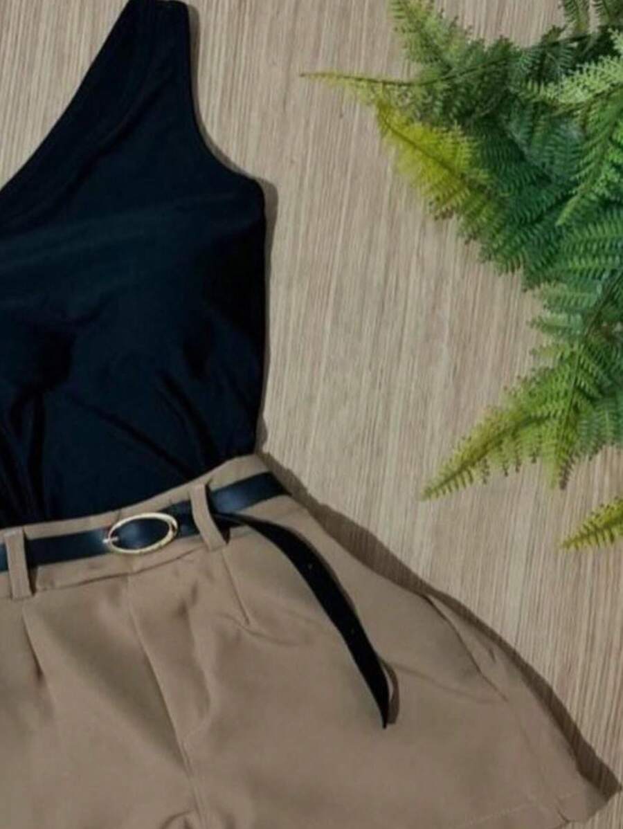 Conjunto Tabi Com Short Super Confortável + Body De Uma Alça