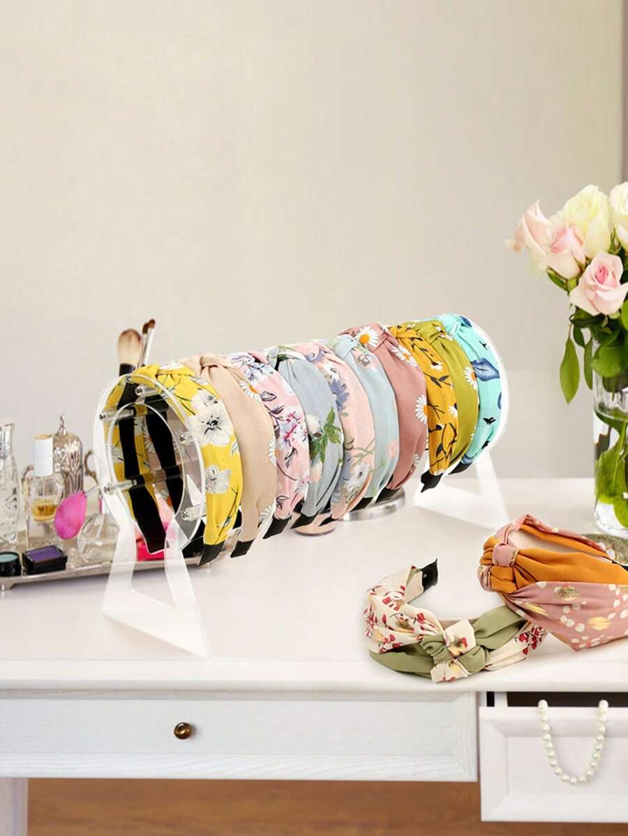 1 pezzo Portaoggetti per accessori per capelli in acrilico, supporto per fasce per capelli, organizzatore per fermagli per capelli, rastrelliera per esposizione di fermagli per capelli, gioielli e braccialetti, per la toletta e la decorazione della casa
