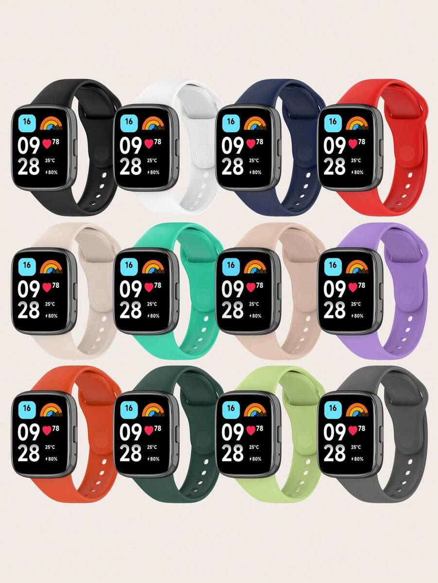 1 pieza Banda de reloj inteligente de silicona de estilo liso con liberación rápida compatible con Redmi Watch 3 Active