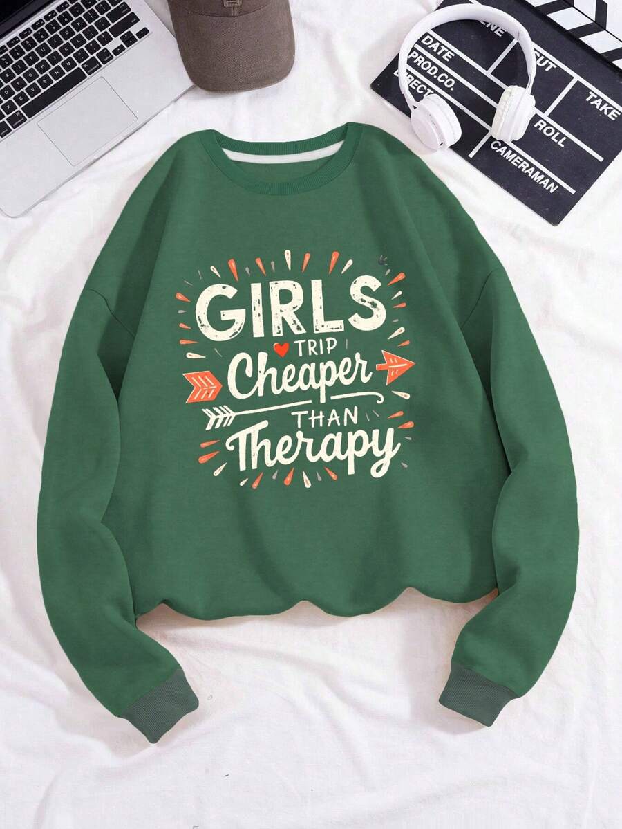 Girls Trip Cheaper Than Therapy Women's Fashion Sweatshirts