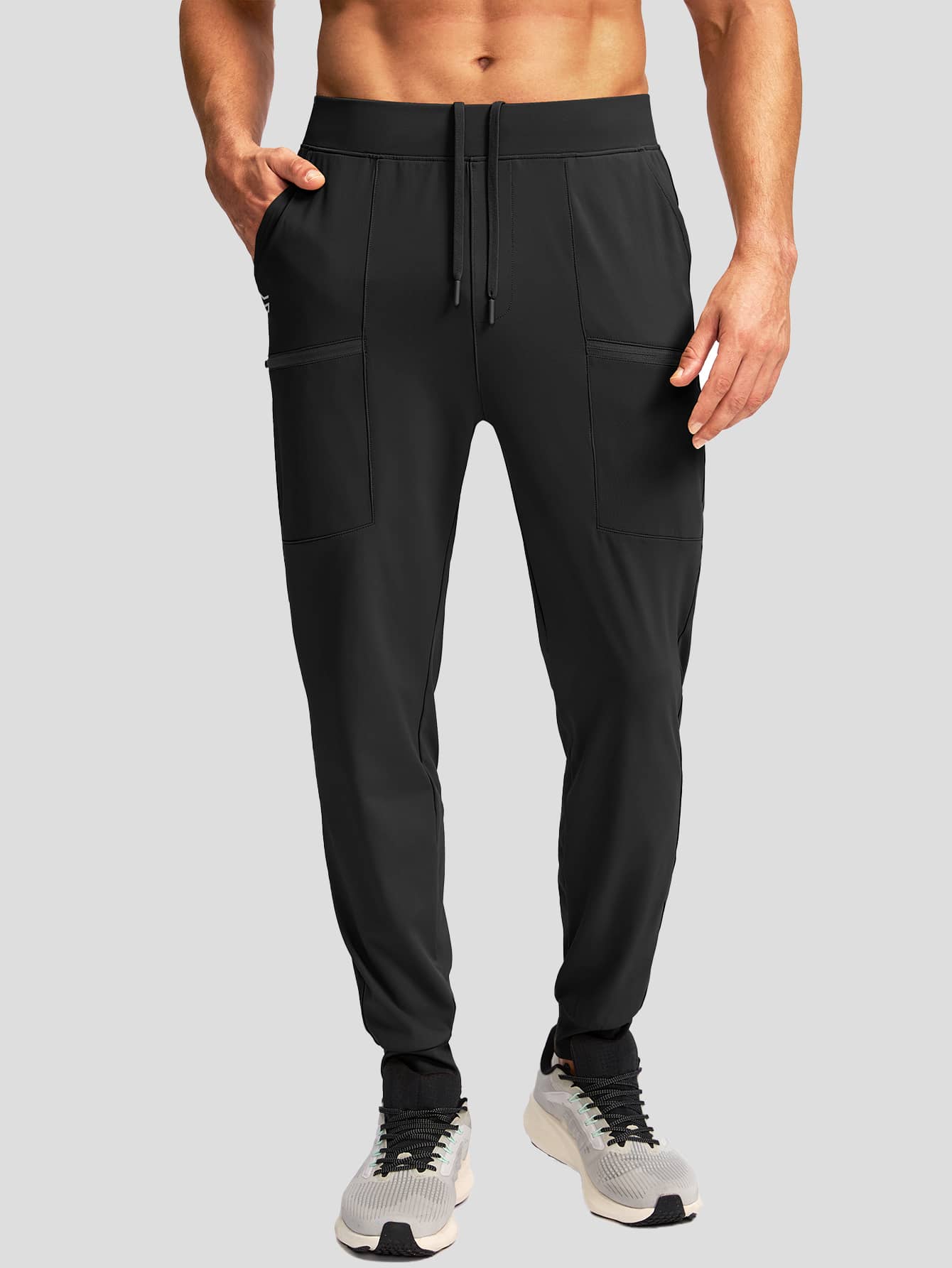 G Gradual Pantalones tipo jogger con bolsillos con cremallera para hombres, pantalones deportivos elásticos, pantalones de entrenamiento para hombres para hacer ejercicio, correr, ir al gimnasio, marca G Gradual