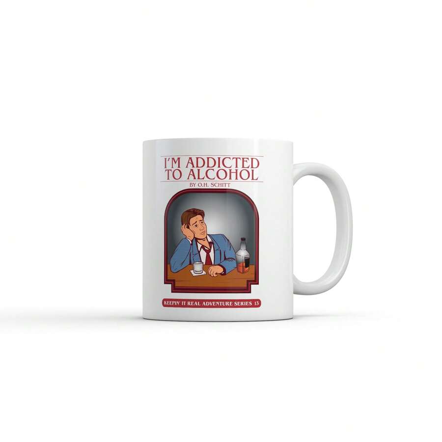 Crazy Dog T-Shirts Im Addicted To Alcohol Book Mug Funny Sarcastic Graphic Novelty Coffee Cup