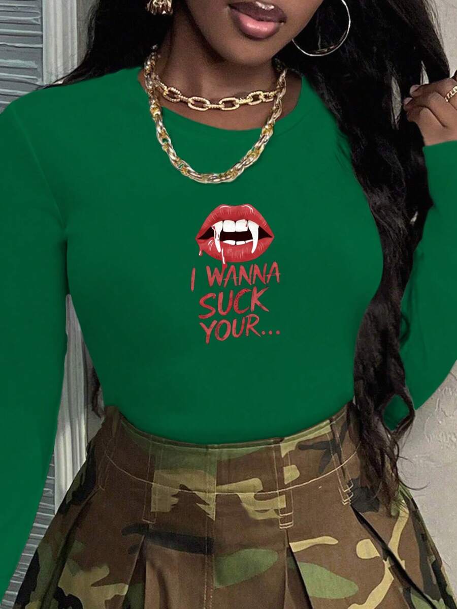I WANNA SUCK YOUR Women's Fashion Long Sleeve Shirt