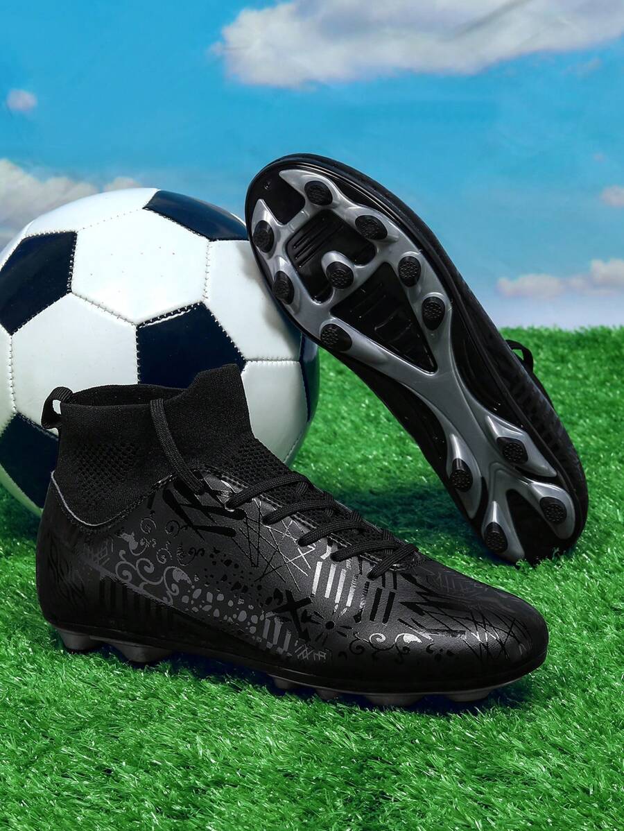 Scarpini da calcio/calcio in pelle traspirante, media altezza, adatti per primavera/estate, per giovani