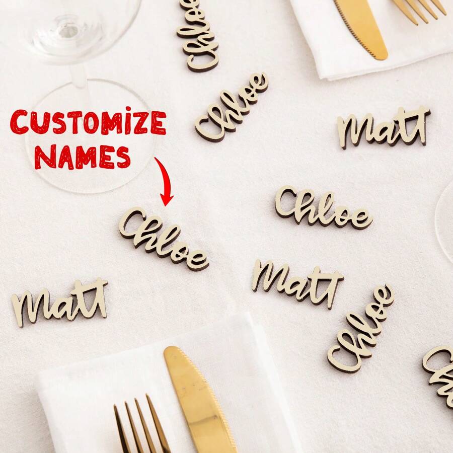 Confeti de mesa de madera personalizado: decoraciones de mesa a medida con cualquier nombre para fiesta de cumpleaños, boda rústica, mesa de dispersión, fiesta, celebración, decoración, globos, tarjetas de lugar de boda, personalizado, nombres de madera, fiesta, decoración, regalo, decoración de boda, etiquetas con nombre, decoración, regalo, letreros, San Valentín, regalo para ella, regalo para él, regalo para mamá, regalo para amigos, decoración del hogar, decoración, regalo personalizado