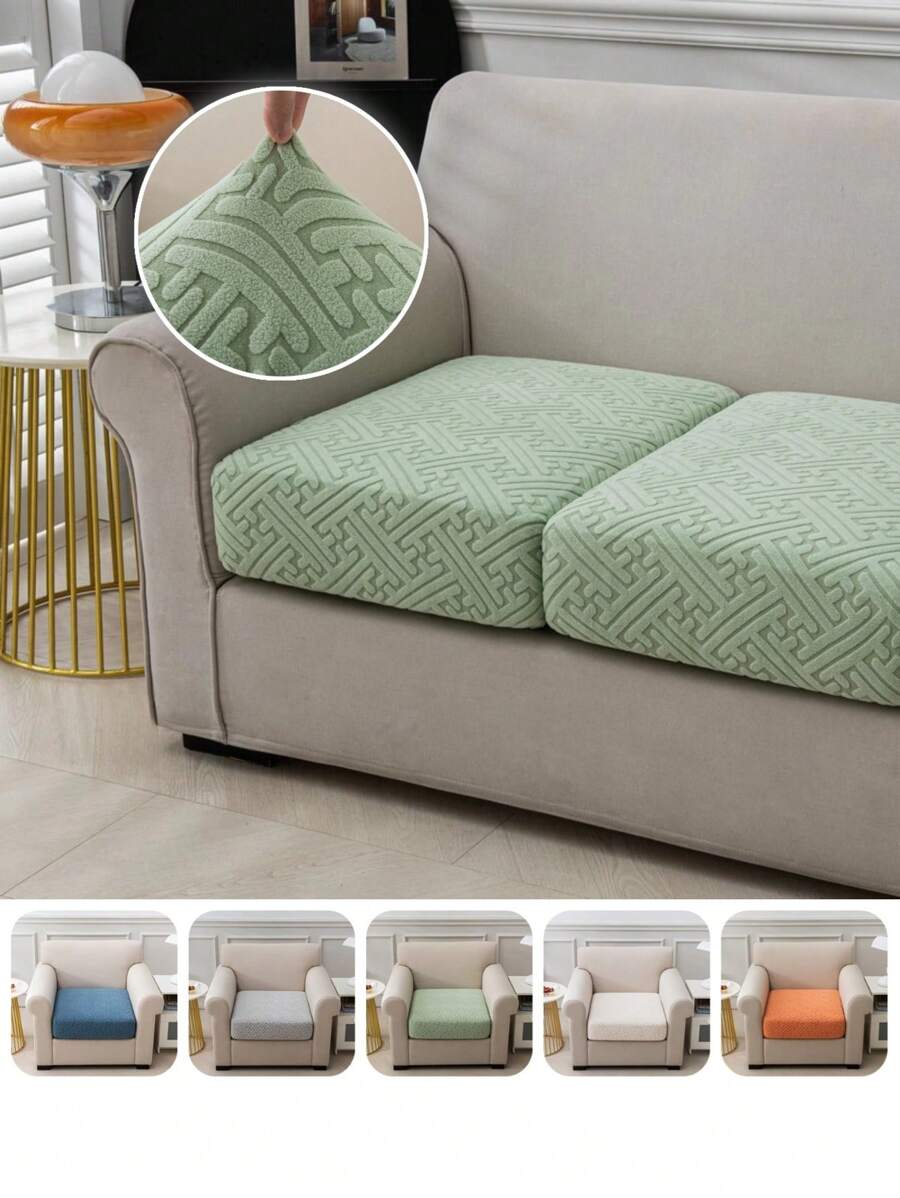 1PC/2pcs Solid Color Elastic Sofa Seat Cover Stretch Sofa Cushion Slipcover Removable Couch Covers Furniture Protector For Living Room