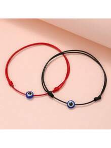 ZJ7769-2 Stück schwarzes und rotes Augenarmband