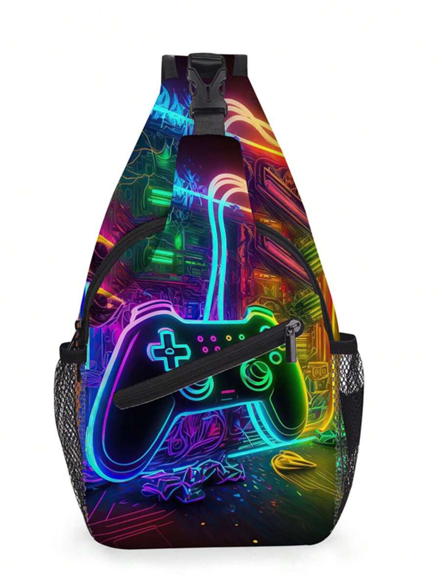 Bolso de bandolera ligero, bolso cruzado para el hombro, bolso de pecho con estampado de fútbol de dibujos animados, mochila para el día, mochila deportiva, de viaje para niños, adolescentes, niños y niñas