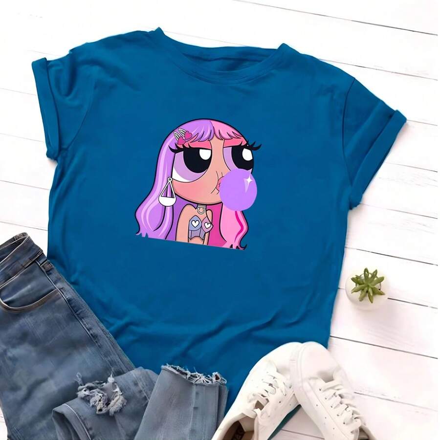 Camiseta T-Shirt Feminina Menina Super Poderosa Algodão Camisa Blusa