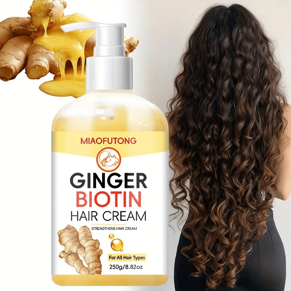 8.82 Oz Ginger Biotin Hair Mask, Hair Care Products Containing Ginger, Deeply Nourish Dry And Damaged Hair, Lock In Moisture, Provide Hair With Long-Lasting Moisturization, Smooth Frizz And Dry Hair, Make Hair Shiny, Moisturizing Hair Mask For Normal Hair, Unisex.