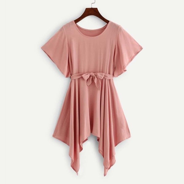 Girls Flutter Sleeve Hanky Hem Dress, Pink pastel
Girls Flutter Sleeve Hanky Hem Dress, Pink pastel