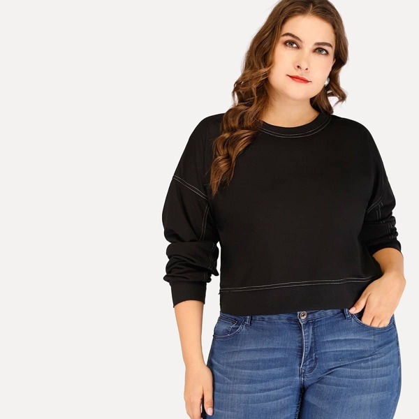 Plus Solid Sweatshirt
Plus Solid Sweatshirt