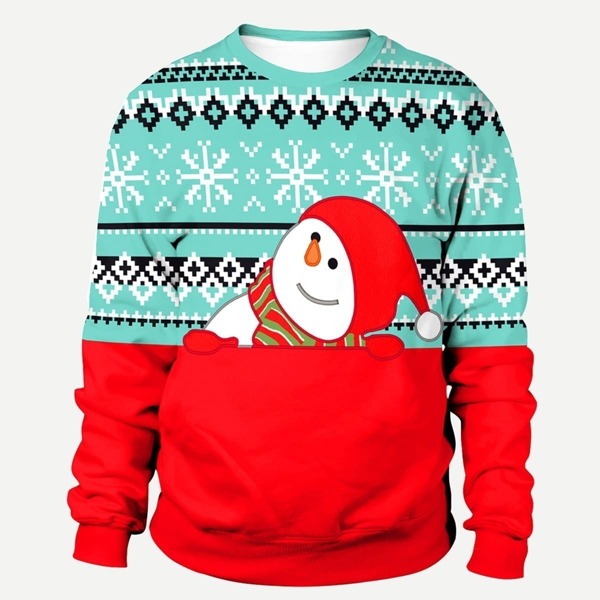 Men Crew Neck Christmas New Year Print Sweatshirt, Multicolor
Men Crew Neck Christmas New Year Print Sweatshirt, Multicolor