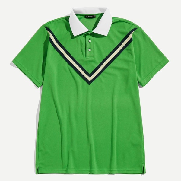 Men Contrast Collar Chevron Polo Shirt
Men Contrast Collar Chevron Polo Shirt