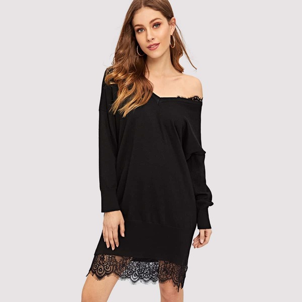 Eyelash Lace Trim Solid Sweater
Eyelash Lace Trim Solid Sweater