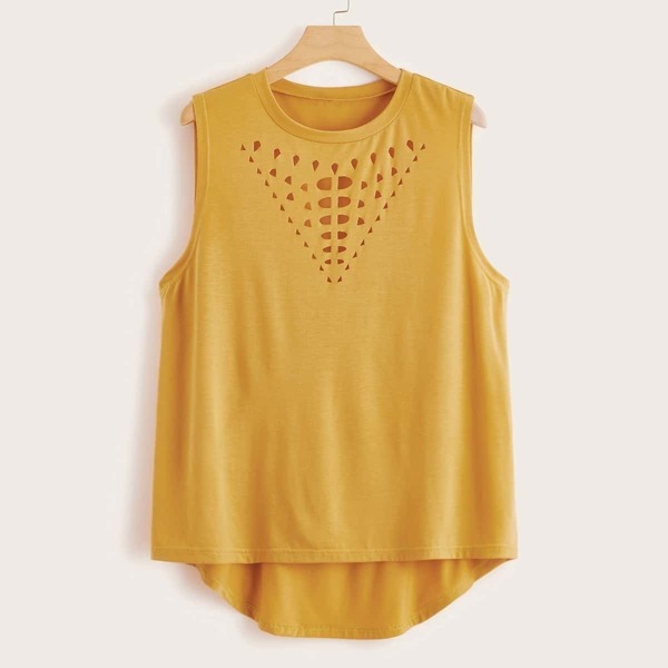 Размера плюс асимметричный топ с вырезом, Жёлтые
Размера плюс асимметричный топ с вырезом, Жёлтые