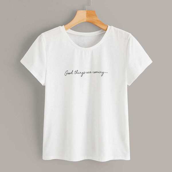 Letter Graphic Top, White 
Letter Graphic Top, White