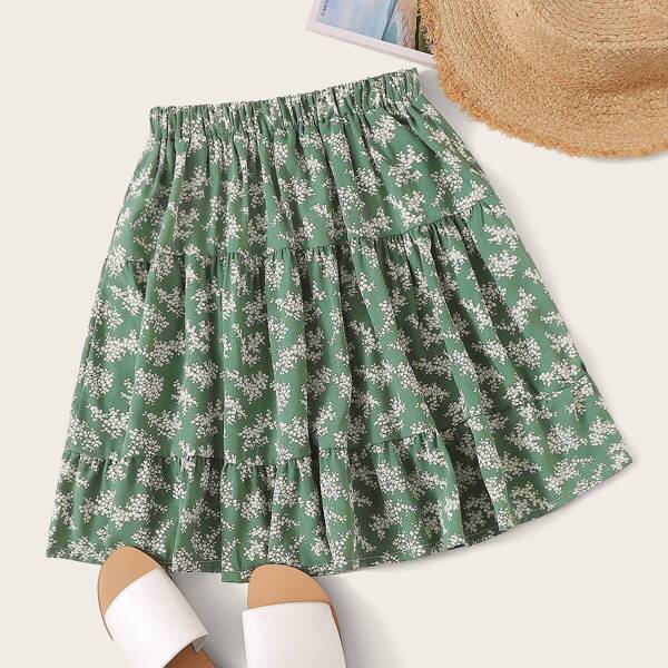 Ruffle Hem Floral Print Skirt
Ruffle Hem Floral Print Skirt