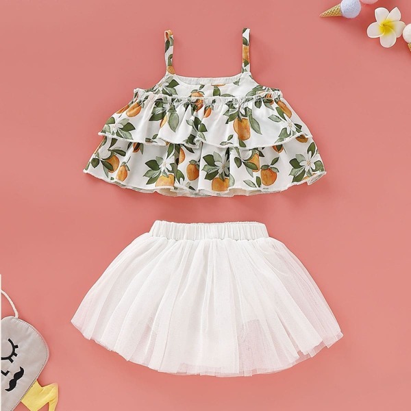 Baby Girl Allover Orange Print Layer Ruffle Cami Top & Tulle Skirt, Multicolor
Baby Girl Allover Orange Print Layer Ruffle Cami Top & Tulle Skirt, Multicolor