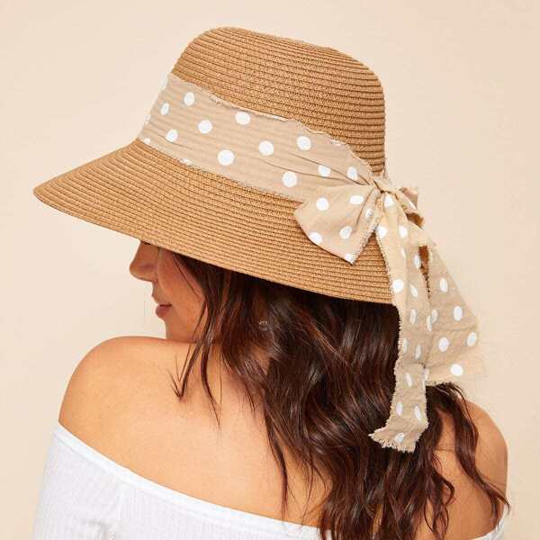 Polka Dot Bow knot Decor Straw Hat
Polka Dot Bow knot Decor Straw Hat