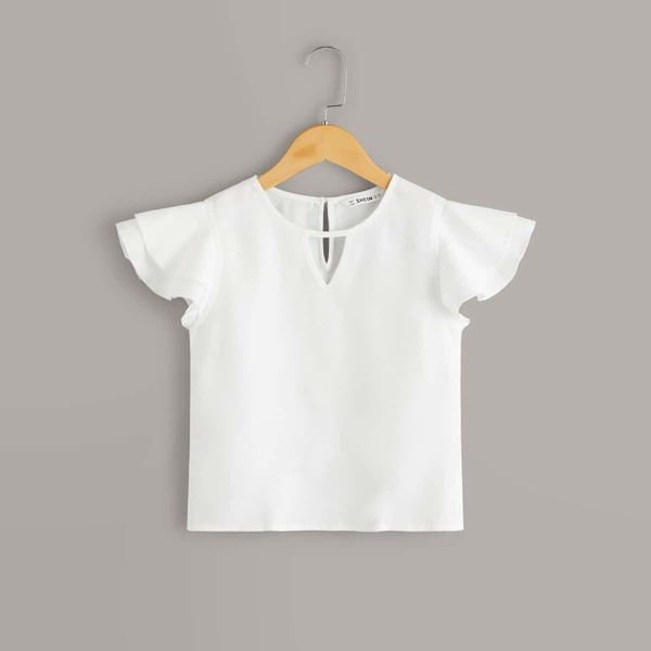 Girls Keyhole Neck Ruffle Armhole Top
Girls Keyhole Neck Ruffle Armhole Top