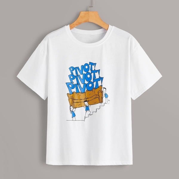 Figure & Letter Graphic Tee, White
Figure & Letter Graphic Tee, White