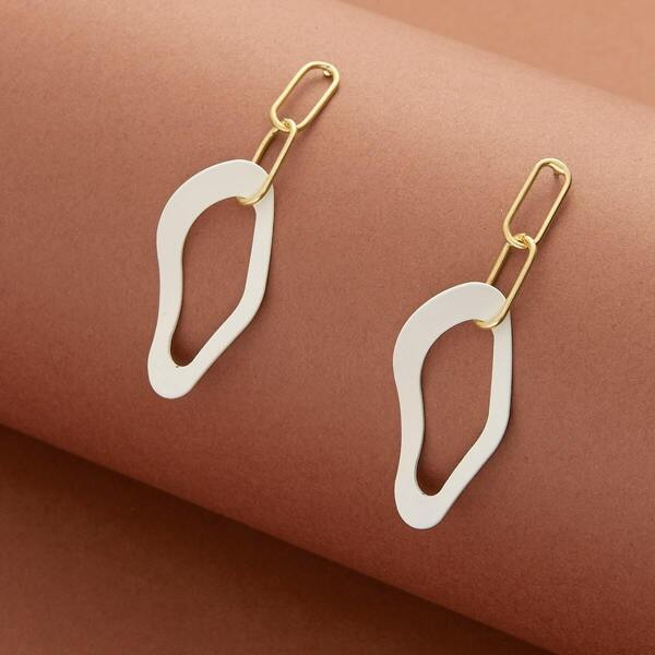 Double Link Wavy Oval Stud Back Earrings, Multicolor
Double Link Wavy Oval Stud Back Earrings, Multicolor