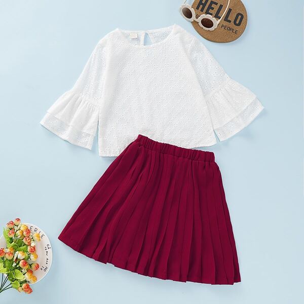 Toddler Girls Schiffy Flounce Sleeve Blouse With Pleated Skirt
Toddler Girls Schiffy Flounce Sleeve Blouse With Pleated Skirt