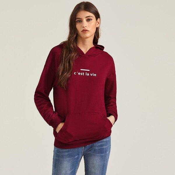 Slogan Graphic Patch Pocket Hoodie
Slogan Graphic Patch Pocket Hoodie