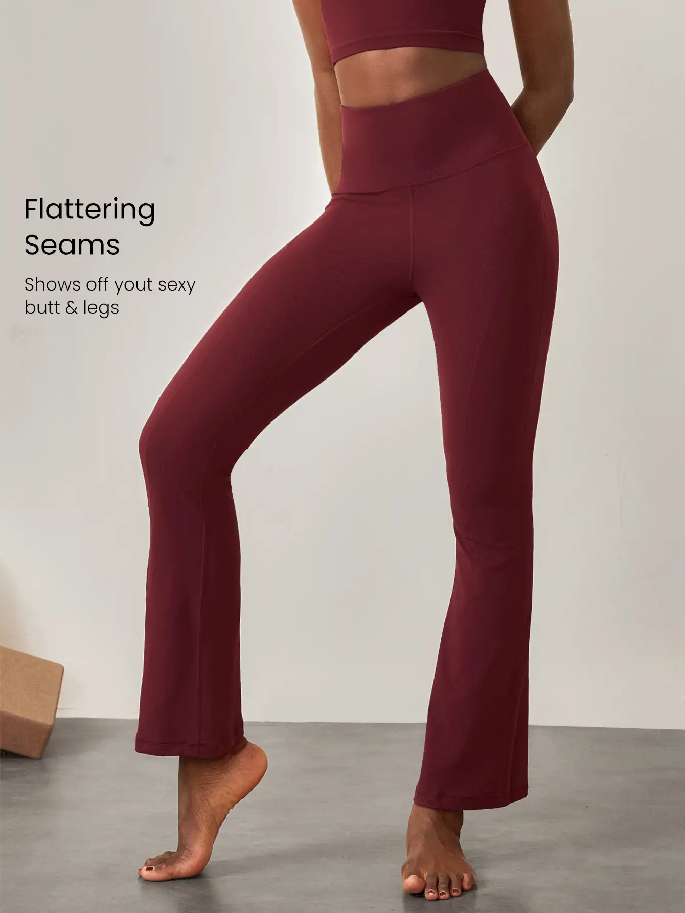 GLOWMODE 31" FeatherFit™ Ultra-High-Waisted Curved Seam Flared Leggings Pants Low Impact Yoga Daily