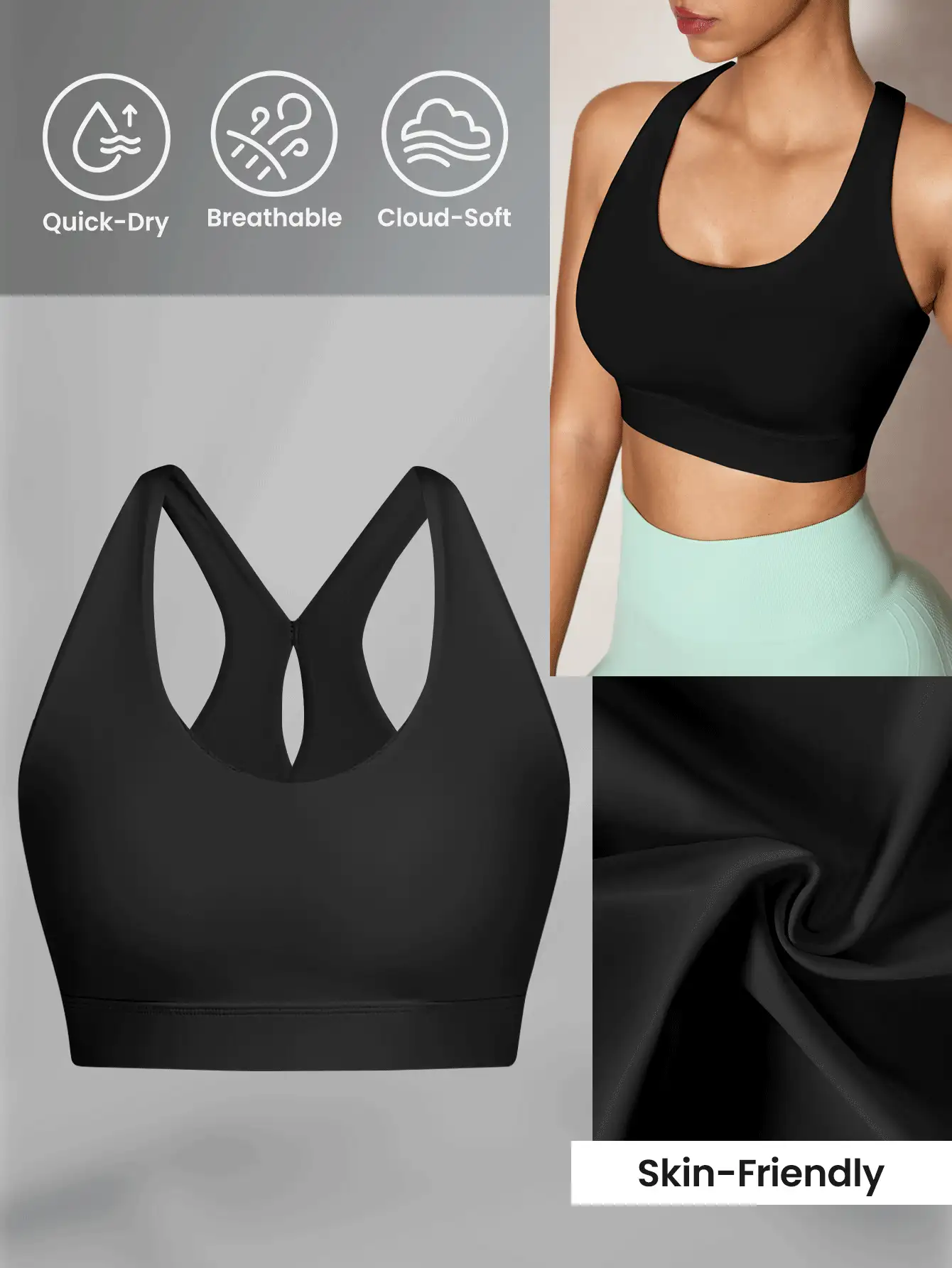 SHEIN Velisys Sujetador deportivo minimalista de unicolor con diseño cruzado y calado para mujeres