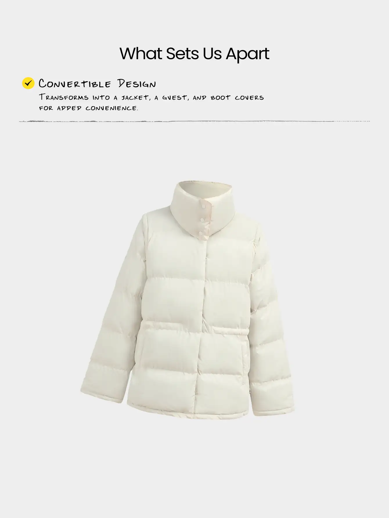 GLOWMODE Jachetă pufoasă PolarPlay, moale, caldă, rece, hidrofugă, ușoară, cu manșete reglabile, talie, mâneci detașabile, guler, toamnă și iarnă, pentru exterior, zilnic, casual